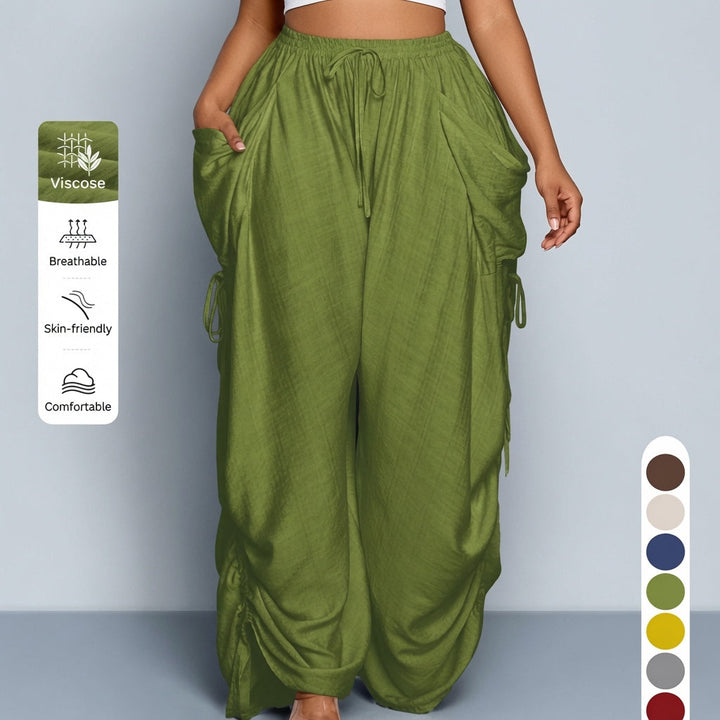 The Elara Adjustable Ties Wide Leg Cargo Pants