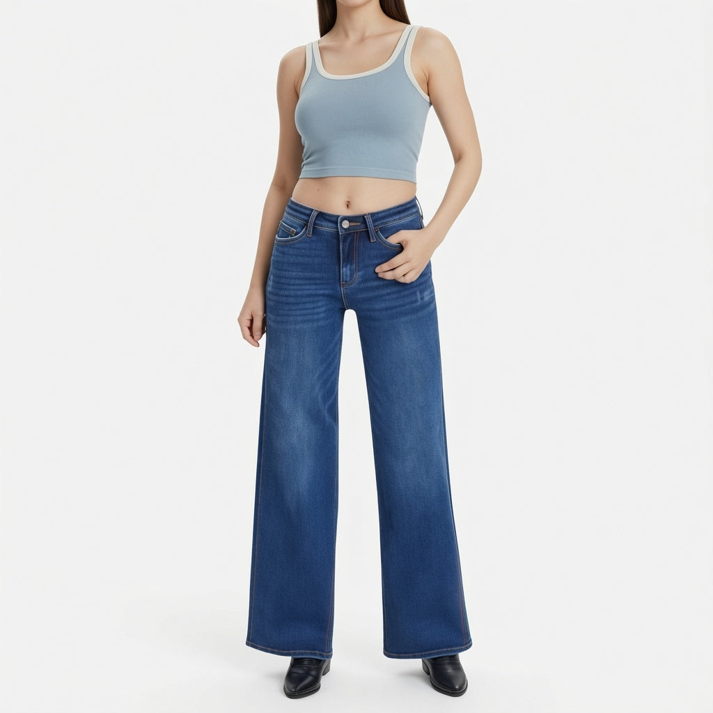 The Elara Curve-Lift Wide Leg Jeans