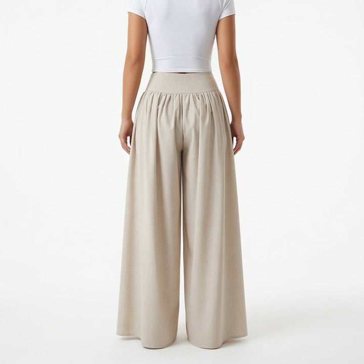 The Elara Button Front Wide-Leg Palazzo Pants