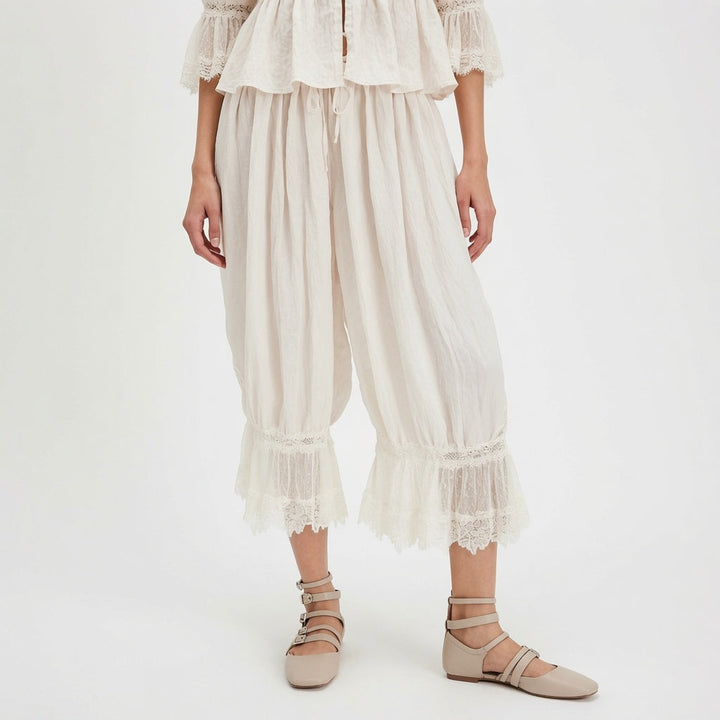 The Elara Vintage Lace Bloomer Pants