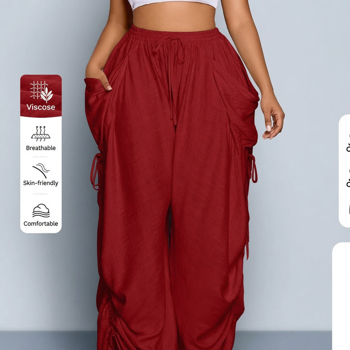 The Elara Adjustable Ties Wide Leg Cargo Pants