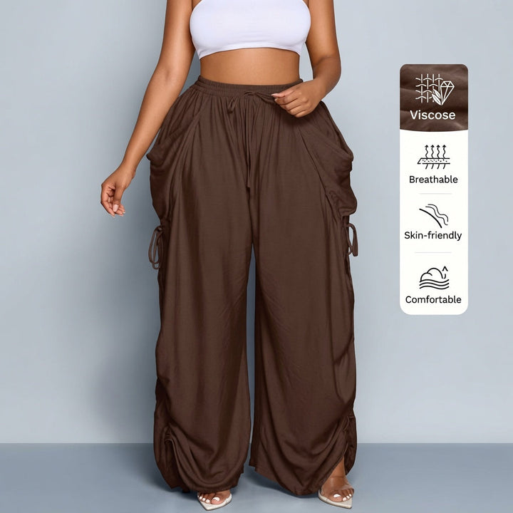 The Elara Adjustable Ties Wide Leg Cargo Pants