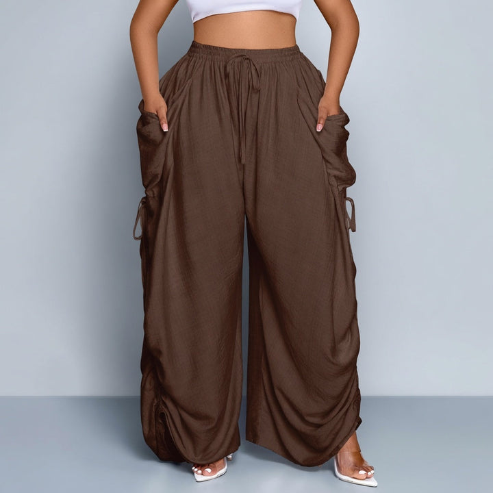 The Elara Adjustable Ties Wide Leg Cargo Pants