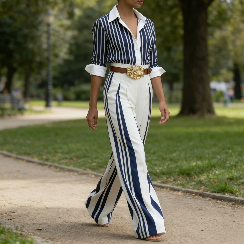 The Elara Riviera Striped Palazzo Pant