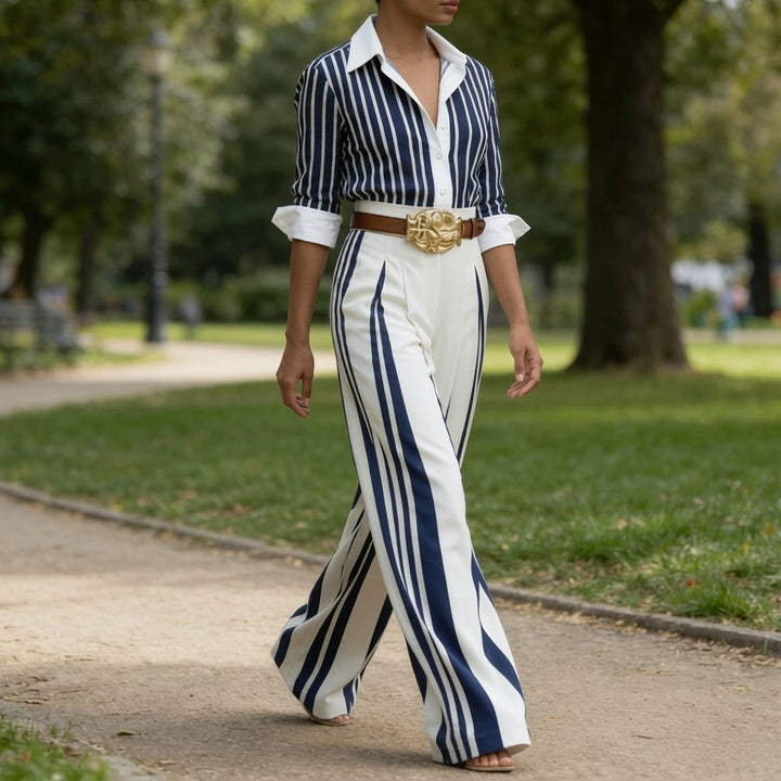 The Elara Riviera Striped Palazzo Pant