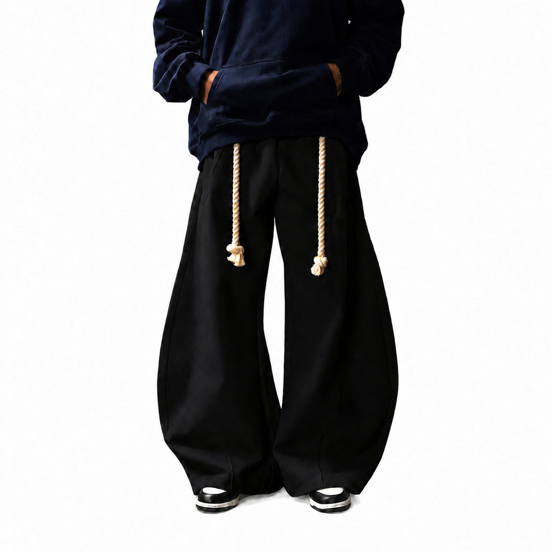 The Elara Rope-Belt Balloon-Leg Sweatpants
